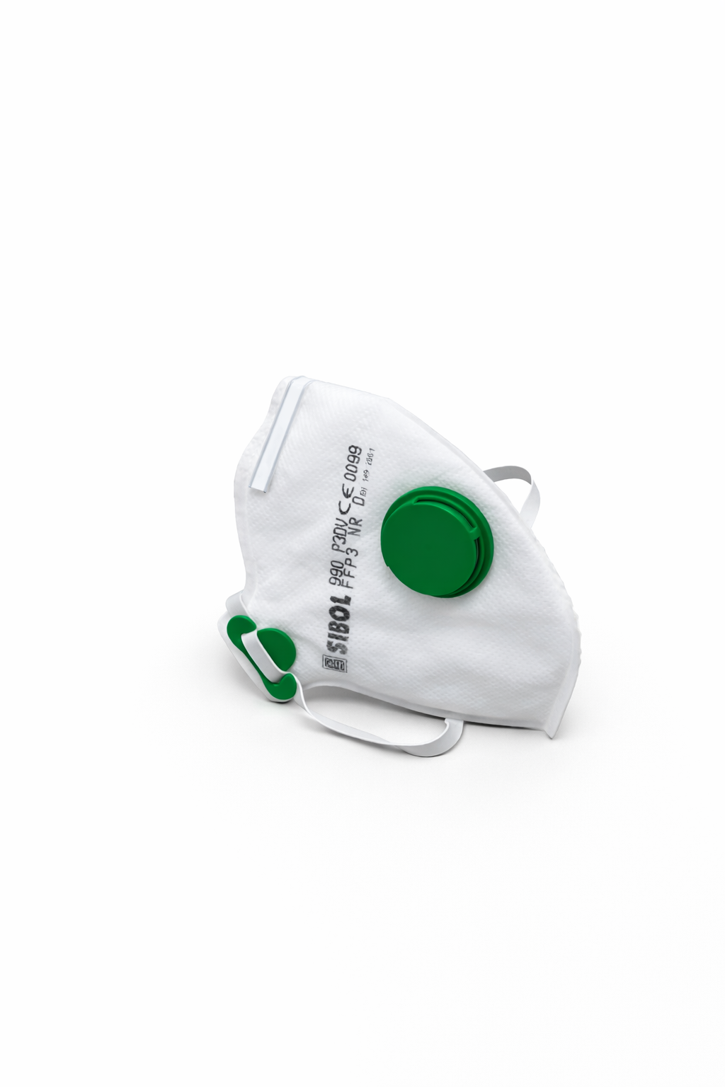 Mascarilla autofiltrante plegada FFP3 con válvula SIBOL 990 P3DV máxima protección fabricada España EN 149