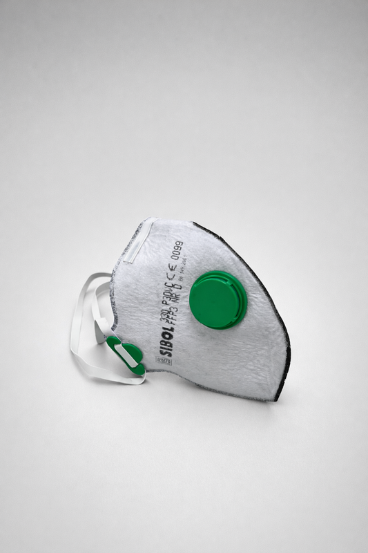 Mascarilla autofiltrante FFP2 carbón activado válvula SIBOL 330 P2DVC vapores orgánicos fabricada España EN 149